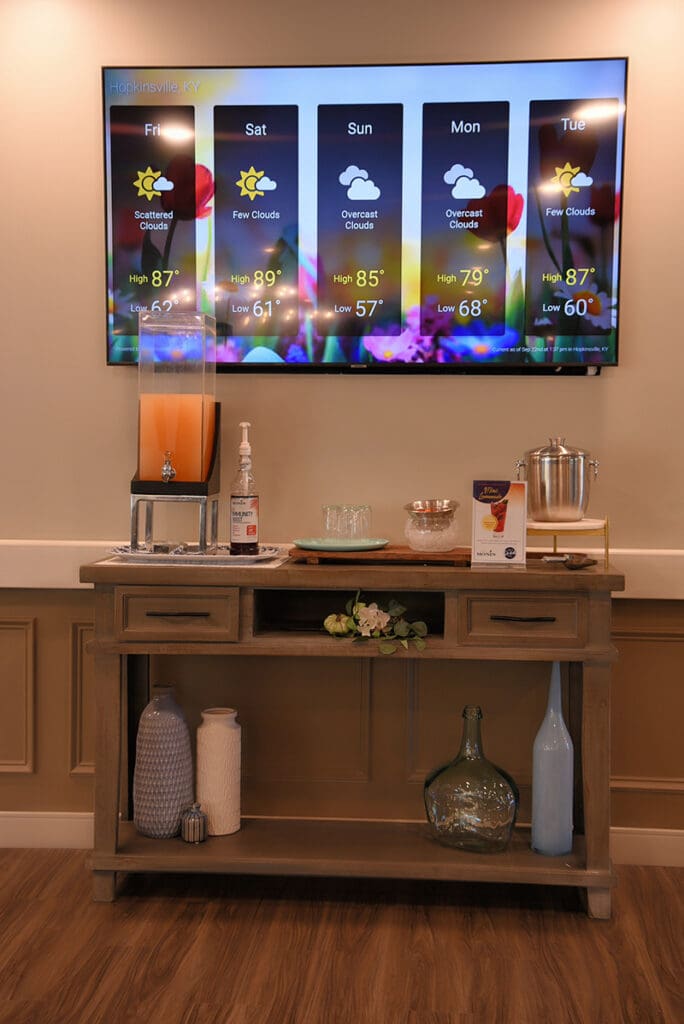 drink station with tv